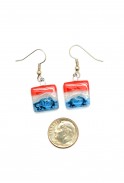 Square Glass USA Earrings